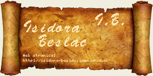Isidora Beslać vizit kartica